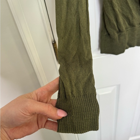 Bebe Olive Green Wrap Sweater - Picture 6 of 9